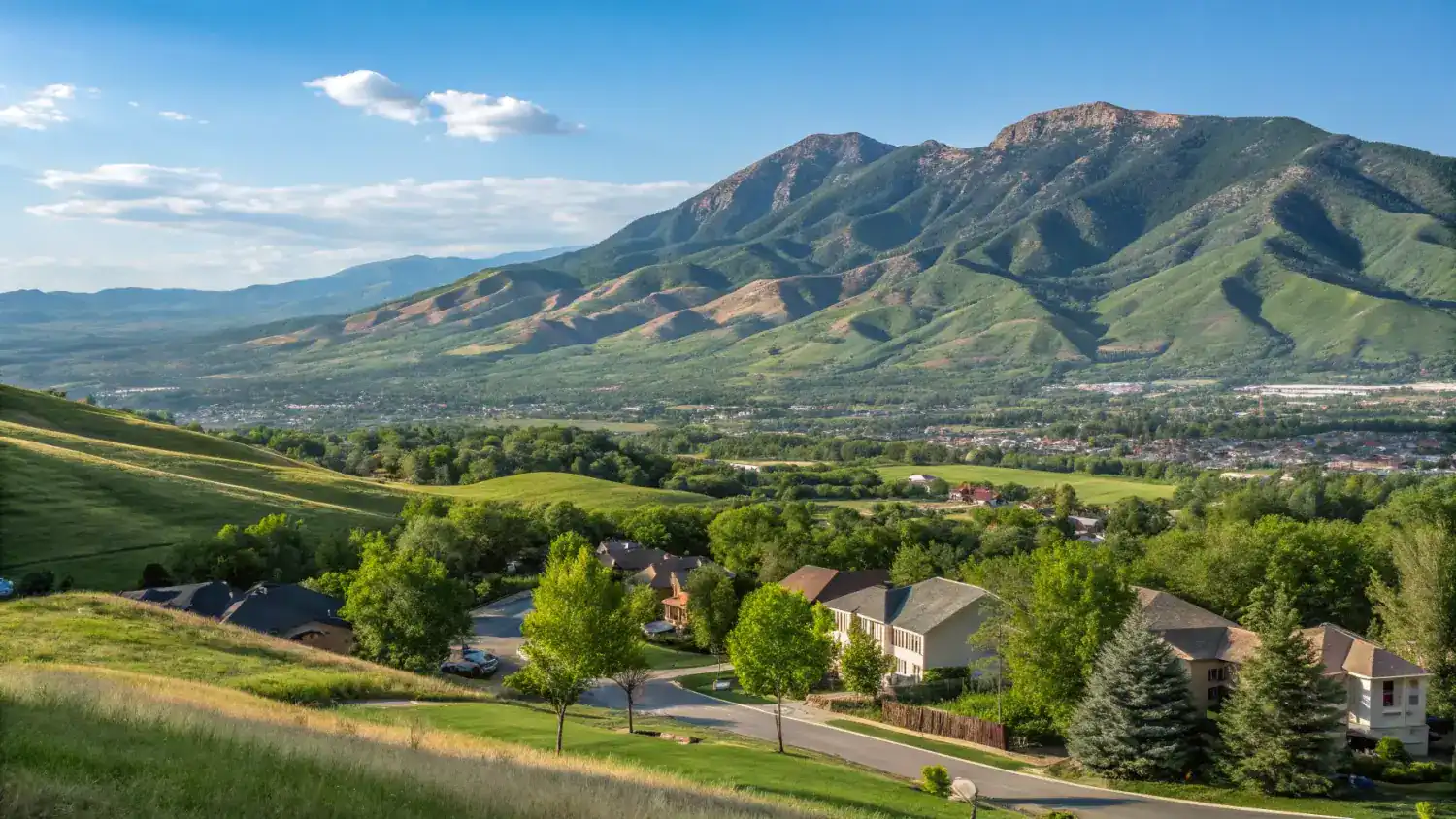 Green Eagle Mountain foothills and neighborhood near Cedar Valley