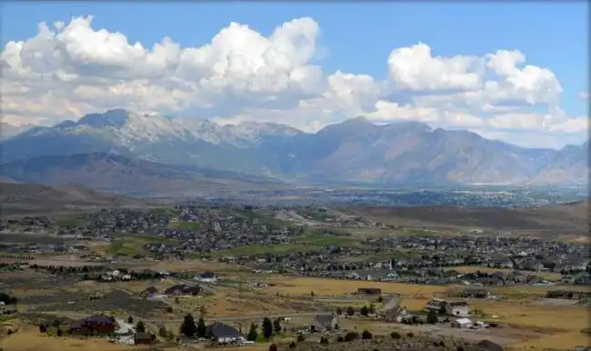 Eagle Mountain and Utah Valley view near Cedar Valley