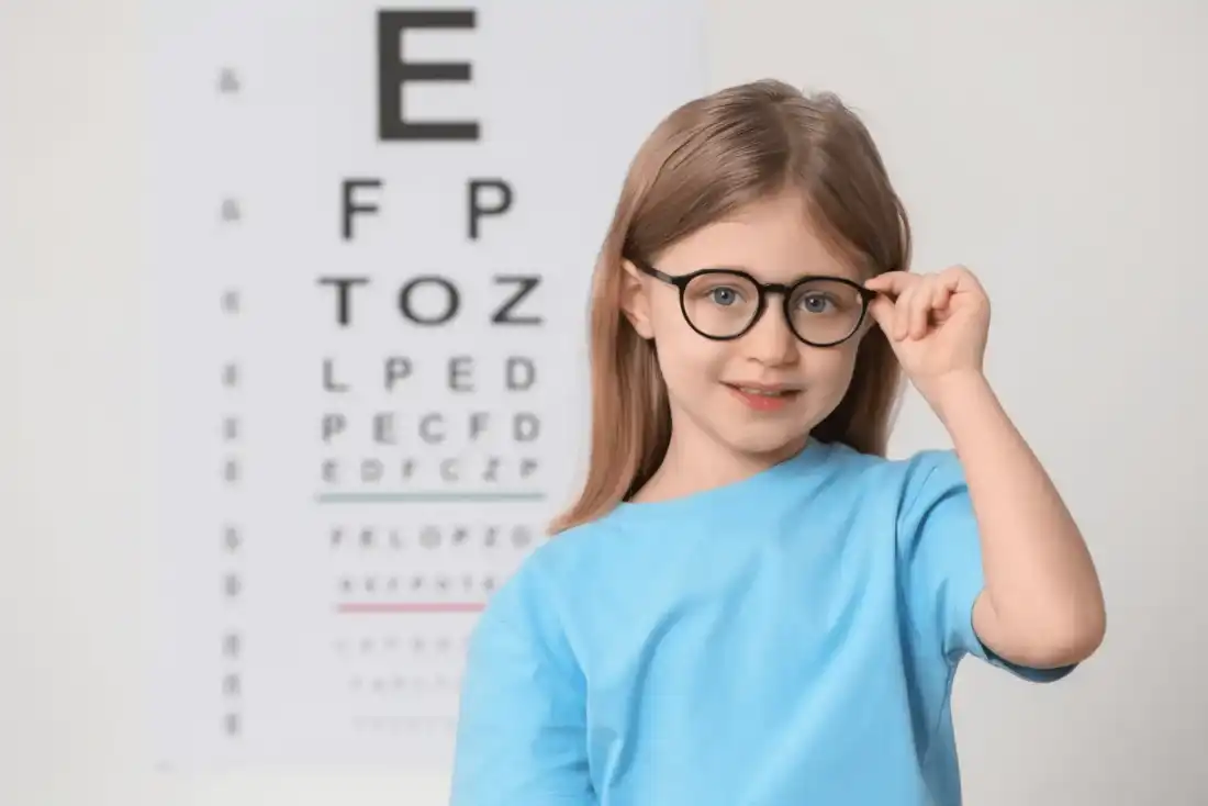 Child receiving a pediatric eye exam at Cedar Valley Eyecare