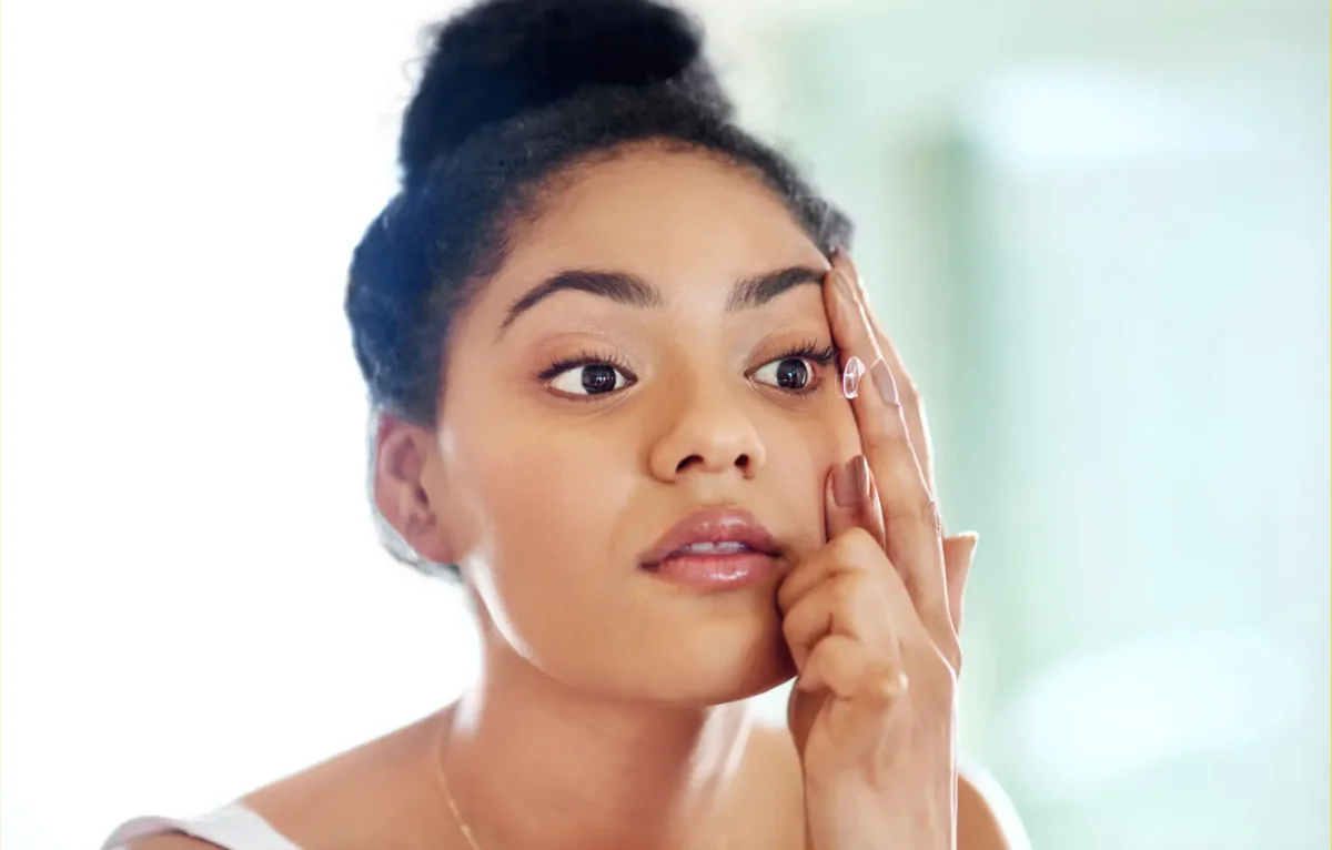Contact lens exam guidance at Lakeview Eye Care in Syracuse, Utah